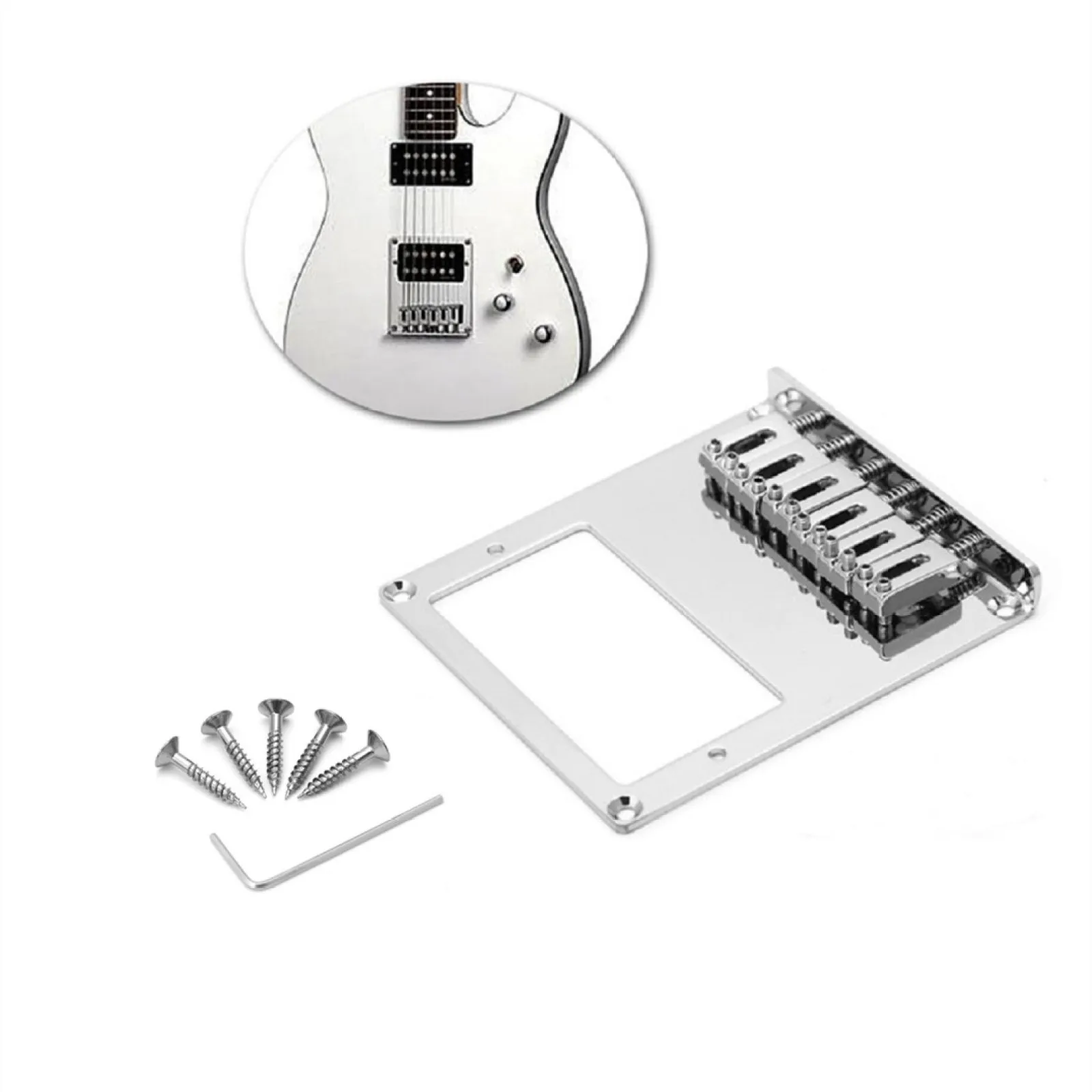 Alta qualidade de metal cromado 6 cordas rígido fixo novo ponte teleguitar com parafusos de montagem para guitarra tele telecaster