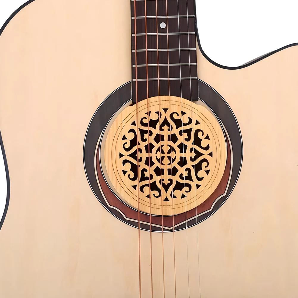 ABJM-Guitar Soundhole Cover Light Weight Decorative Reduces Feedback And Noise Soundhole Cover Guitar Accessory
