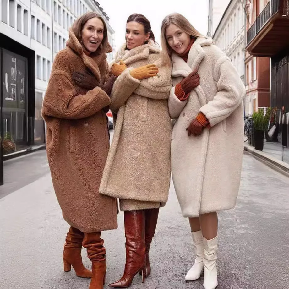 

Женский длинный плащ из свободного меха, осень-зима, цельная бархатная верхняя одежда из мягкой ткани из искусственной овечьей шерсти