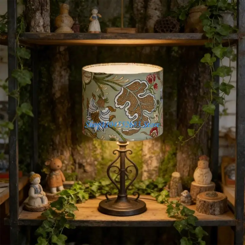 

Modern Industrial Hanging Lamp Shade Easy Installation Fabric Texture Forest Theme Lighting Fixture for Home Projects
