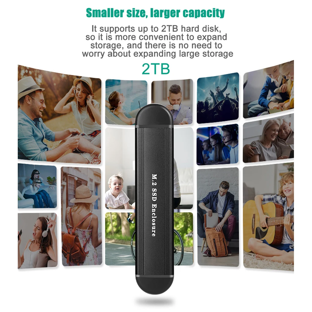 2-in-1 SSD Case Hard Drive Disk External Enclosure Adaptor Mobile Phone Electronics Replacement for Windows 7/8/10/11