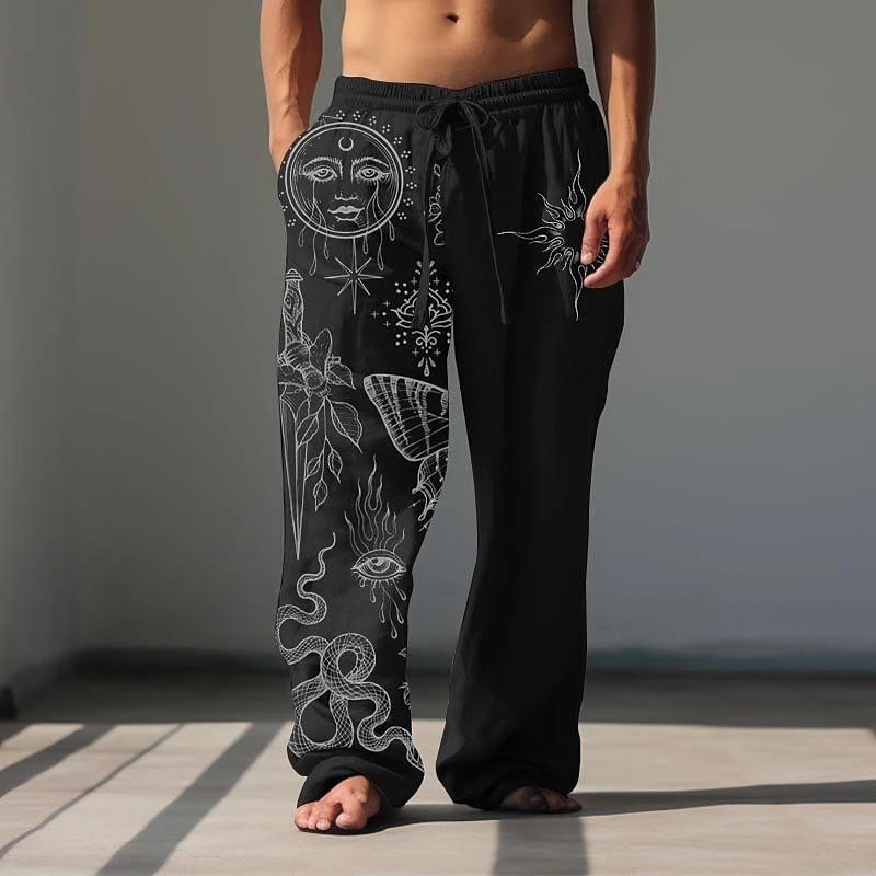 

Drawstring Waist Men's Beach Straight Pants Fitness Straight Sweatpants American Style Sports Casual Training Trousers Pure