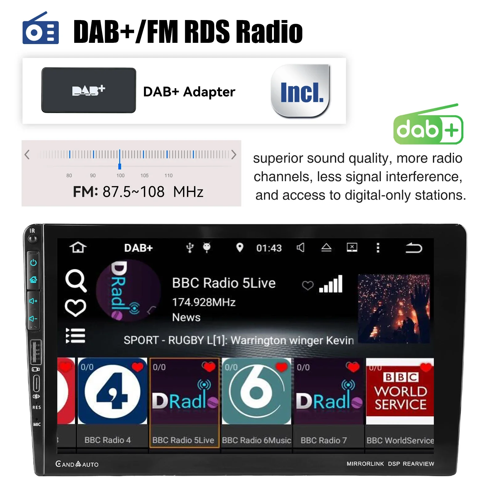 ESSGOO DAB+ 9'' Android14 32/64G Für Nissan Qashqai J10 2006-2013 Carplay Autoradio RDS GPS Navi WIFI BT USB Typ-C – Detail 10