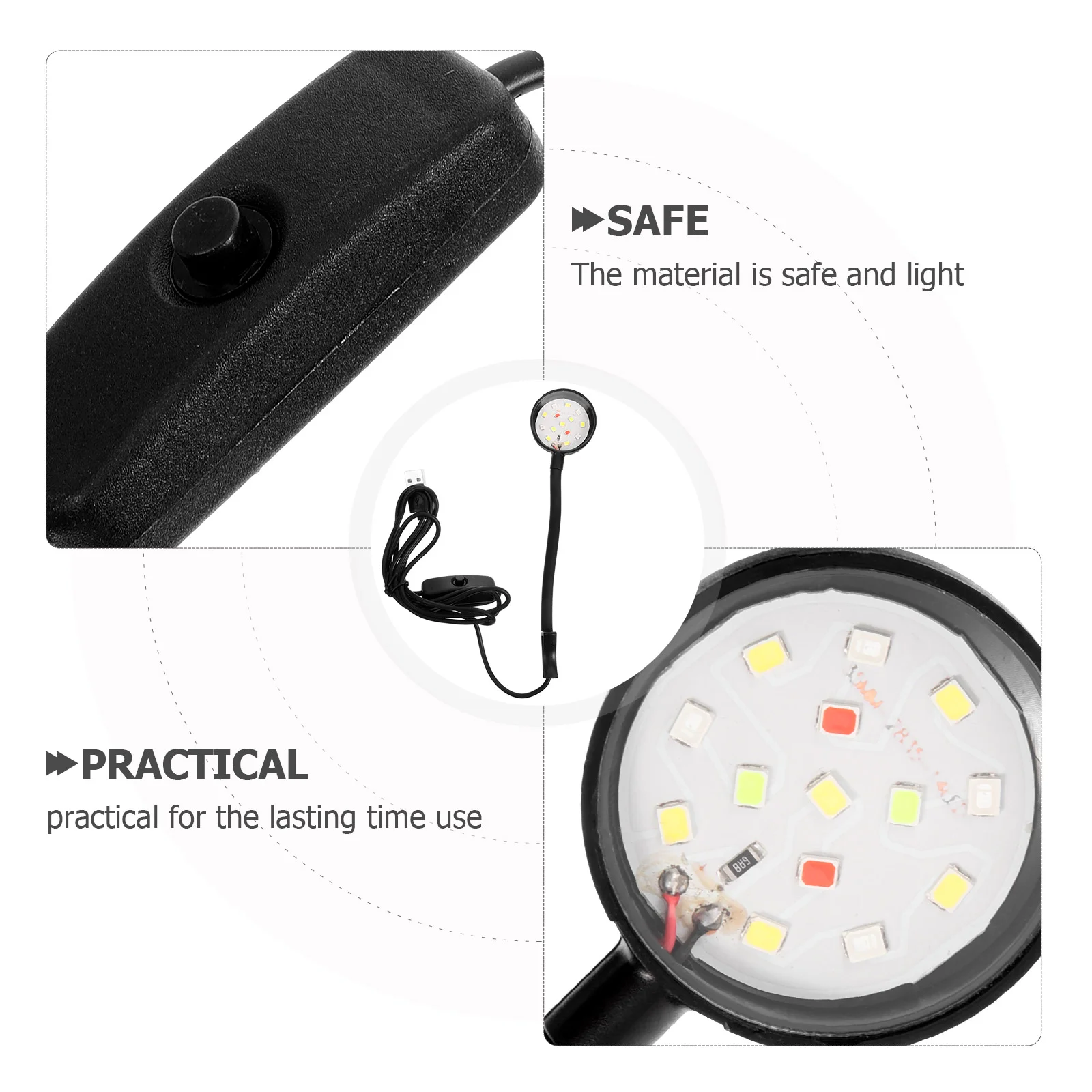 Small Fish Tank Light LED USB Mini Aquarium Lamp Black Color Wear resistant Reusable Professional Marine Lighting Daily Use