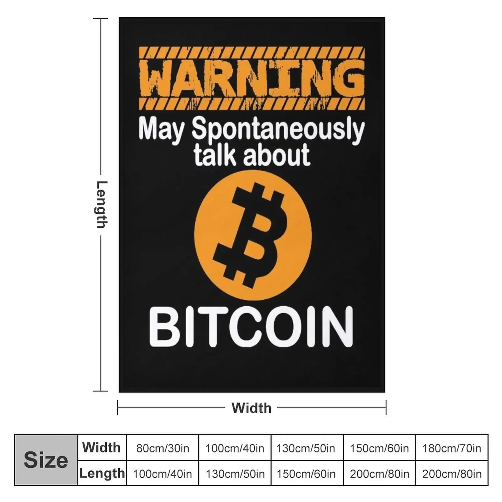 Warning May Spontaneously Talk About Bitcoin T-Shirt Throw Blanket Plaid on the sofa Tourist Polar Blankets