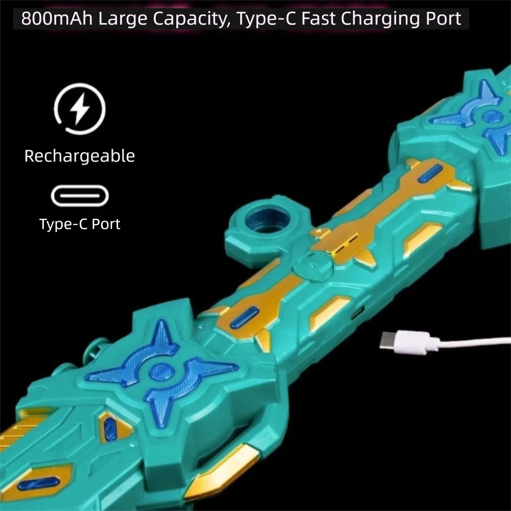 لعبة ليزر قابلة للسحب، ضوء متدفق ملون، استشعار الجاذبية، لعبة ليزر برأسين، وضع مزدوج، شحن USB، عصا ضوء فلاش