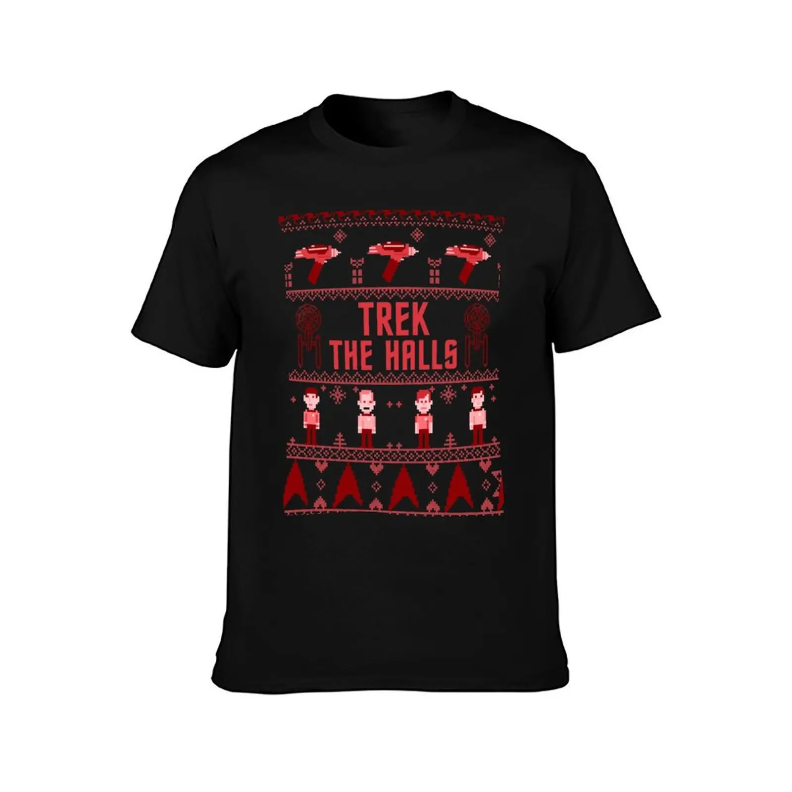 Star Trek Trek The Halls Logo Ugly Christmas Sweater T-Shirt Anti-Wrinkle Short Sleeve T-Shirt
