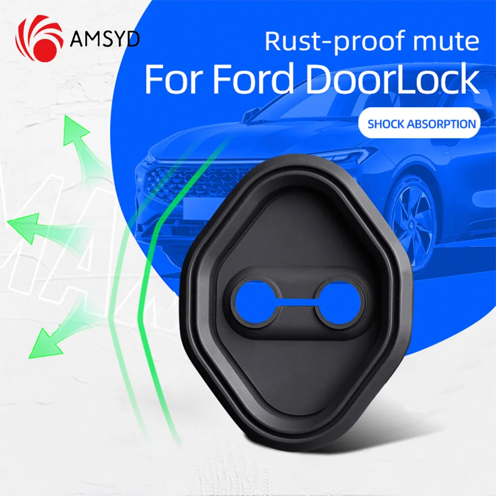 4PCS Silicone Car Door Lock Buckle Case Anti-collision Protector Cover For Ford Focus Explorer Escape Active equator EVOS