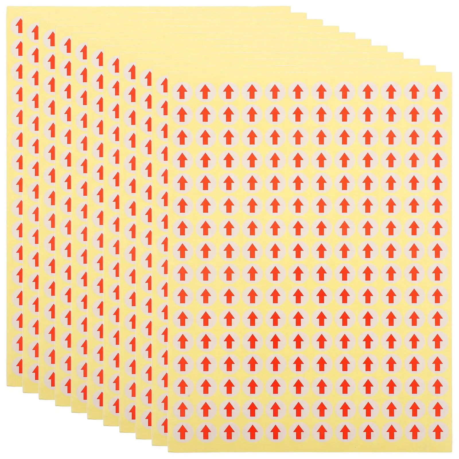 15 Sheets Round Small Arrow Label Stickers Copper Plate Self Adhesive Indicator Sign