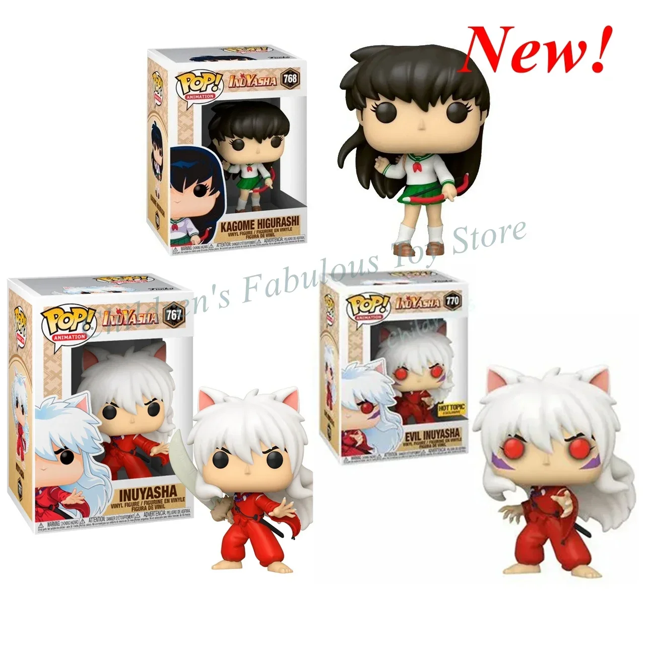 NEW FUNKO POP Collection #770 Evil InuYasha #767 Kagome Higurashi #768 Action Vinyl Toy Figure Collection Model Kids Gift Toys