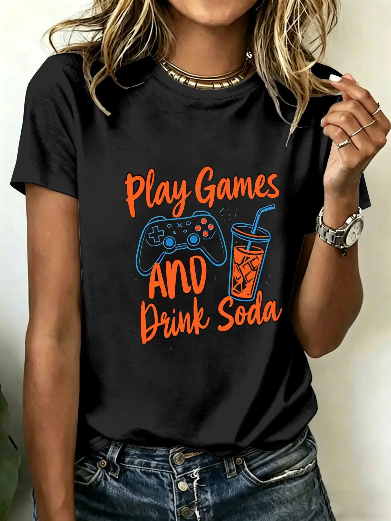 

Women's Large Size T-shirt Romantic Print Short Sleeve Loose Casual Soft Comfortable Breathable