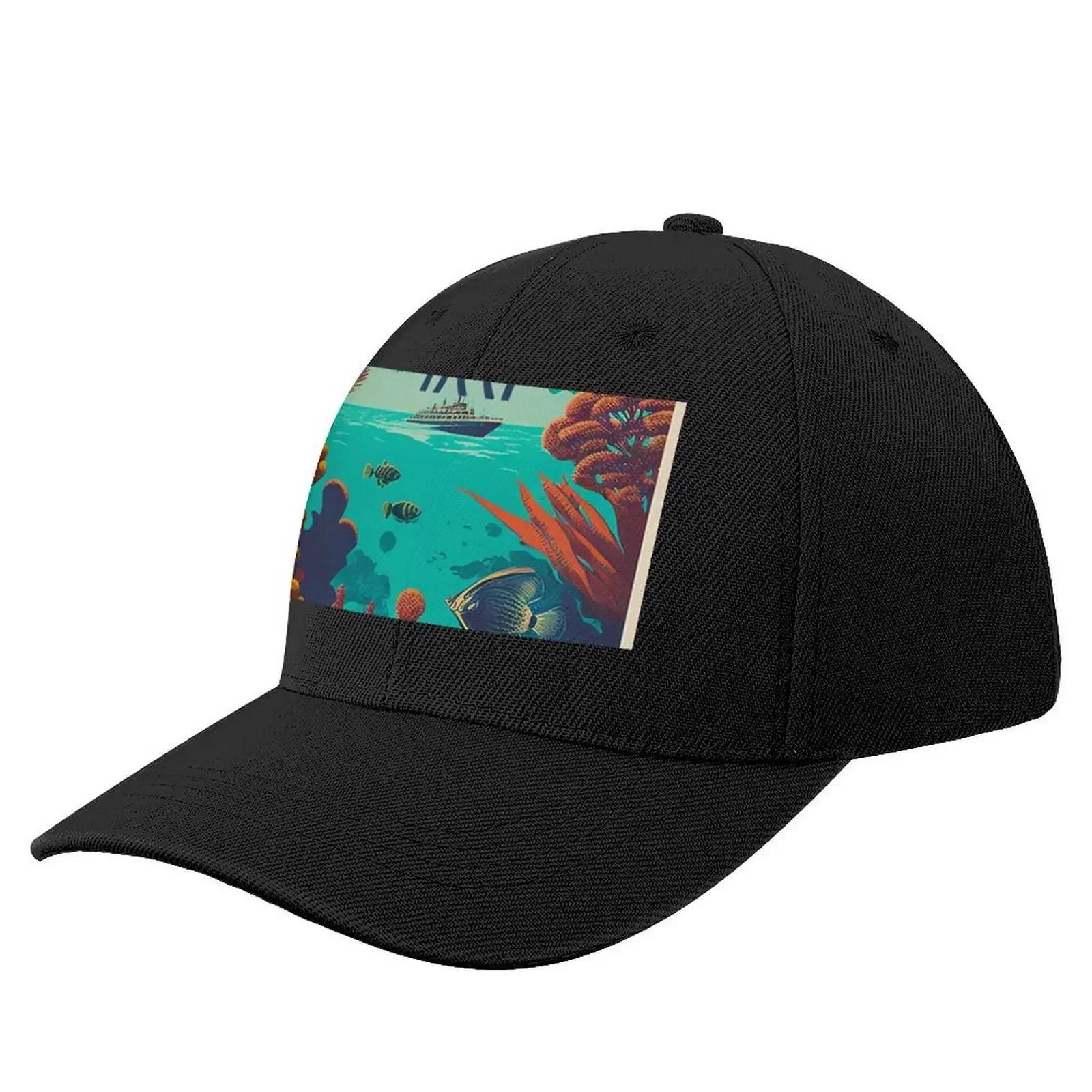 Great Barrier Reef Australia Vintage Travel Art Poster Baseball Cap custom Hat Unique hats Women's Men's