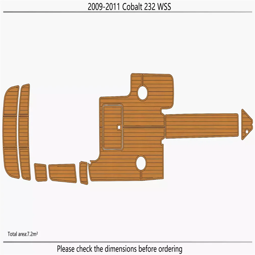 

2009-2011 Cobalt 232 WSS Кабина Плавательная платформа 1/4 "6 мм из пенопласта EVA искусственный пол Морской полы Тиковая яхта лодка морские аксессуары