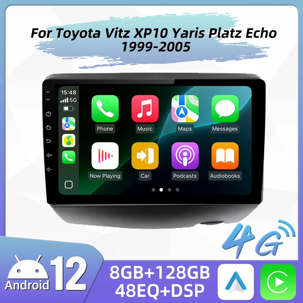 

Автомобильный радиоприемник Carplay для Toyota Vitz XP10 Yaris Platz Echo 1999-2005 2 Din Android Автомобильный мультимедийный плеер GPS-навигация Стерео 4G