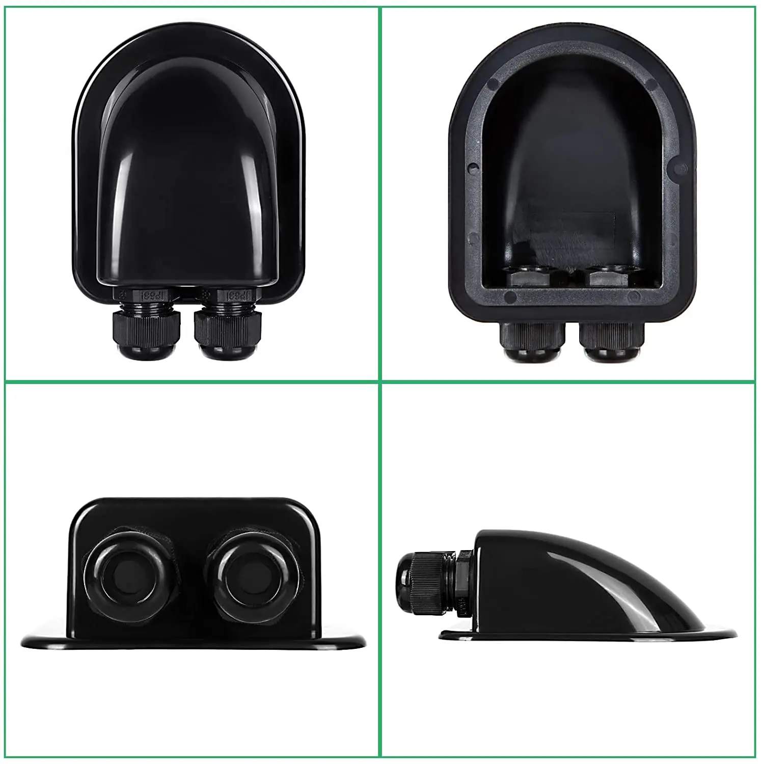 Weatherproof ABS Solar Double Cable Entry Gland, White IP68 Waterproof Weather Resistant Dual Cable Entry Housing for All Cable