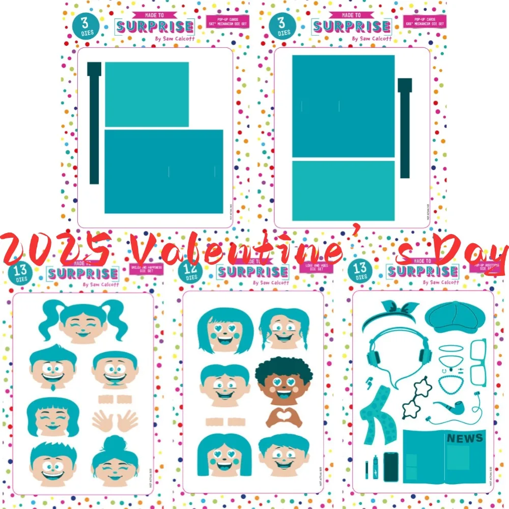 2025 วันวาเลนไทน์หูฟังตัดโลหะตายสมุดภาพไดอารี่ตกแต่งStencil แม่แบบลายนูนบัตรอวยพรDIY Handmade