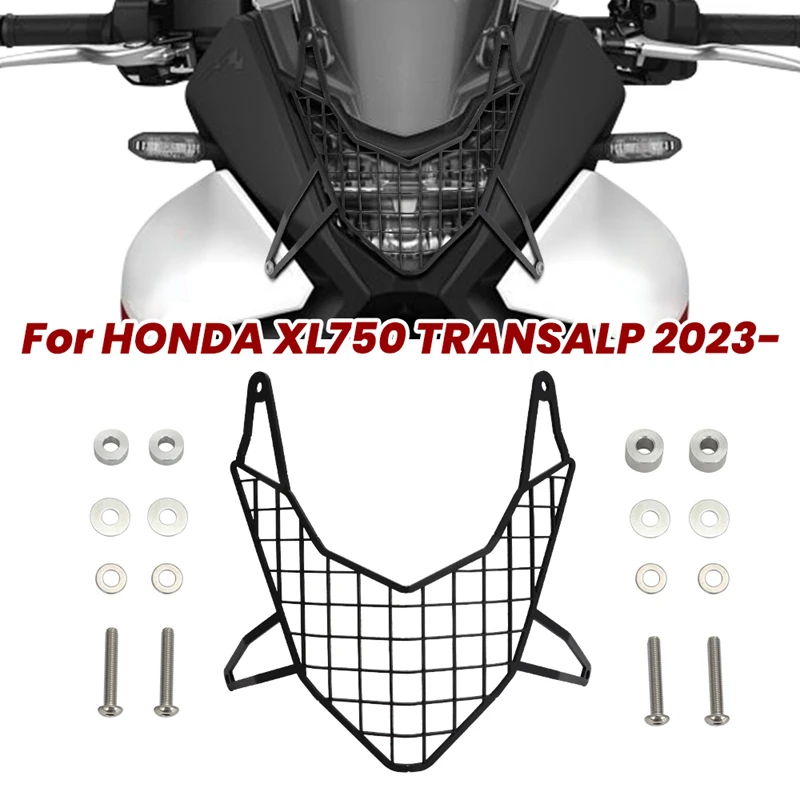 For Honda Transalp XL750 XL 750 Transalp 2023 2024 Motocycle Headlight Guard Kit Aluminum Front Head Light Grill Cover Protector