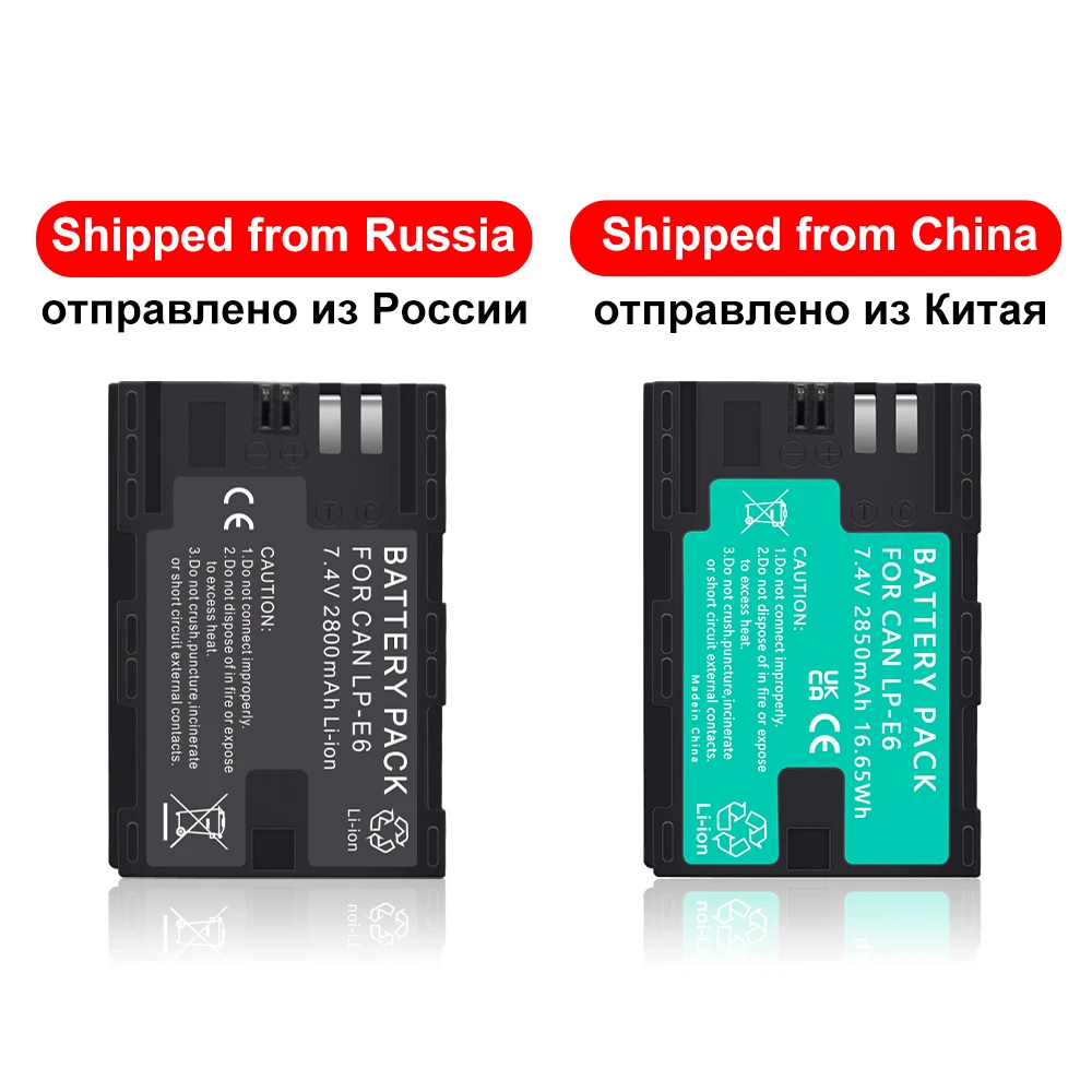 LP-E6 LP E6 LPE6 E6N Camera Battery+ LCD Dual Charger For Canon EOS 5DS R 5D Mark II III 7D 60D EOS 6D 70D 80 R6 80D 90D Camera