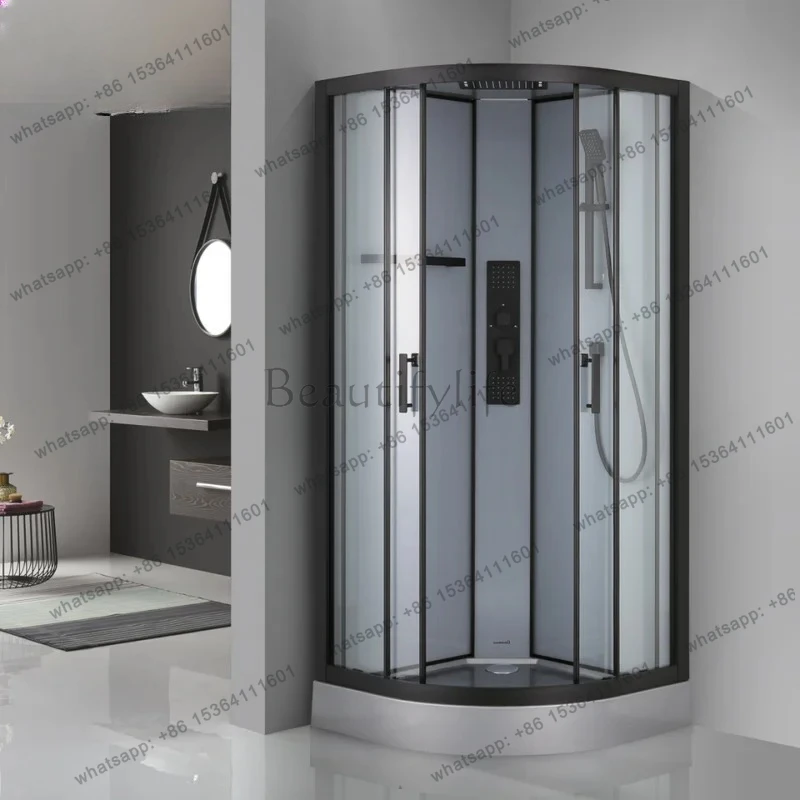 shower room integral bathroom fan-shaped integrated glass partition dry and wet separation bath bath