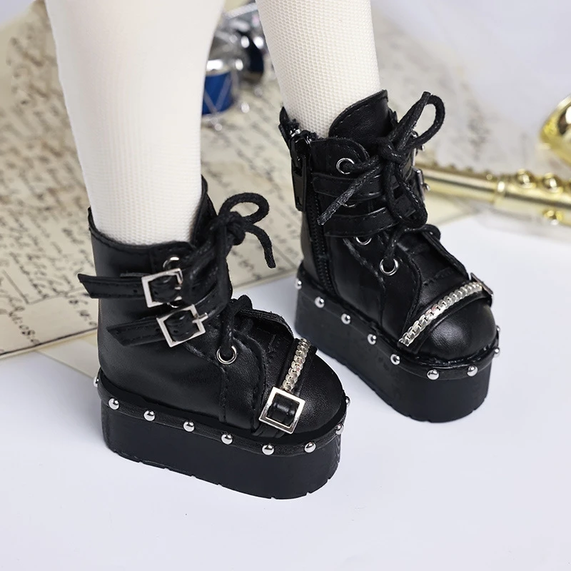 BJD doll shoes suitable for 1/4 size cute doll shoes high-top shoes lace-up leather BJD doll shoes 1/4 doll accessories