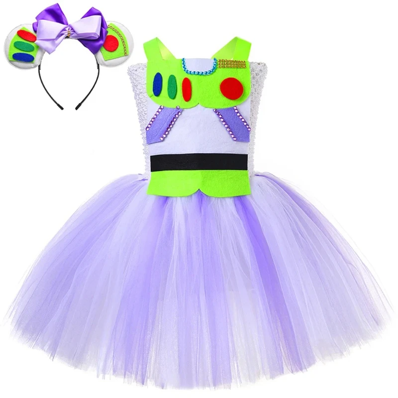 

Toy Bus Lightyear Costumes for Girls Birthday Outfit New Years Cartoon Toys Clothes Fo Kids Christmas Halloween Lined Tutu Dress