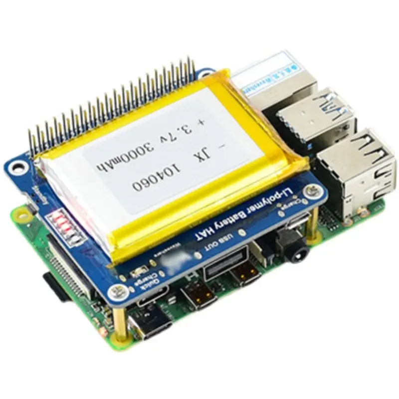 Raspberry Pi UPS Power Supply HAT - 5V Lithium Battery Expansion Board with Charging Function for 4B/3B+ (Uninterruptible Power)