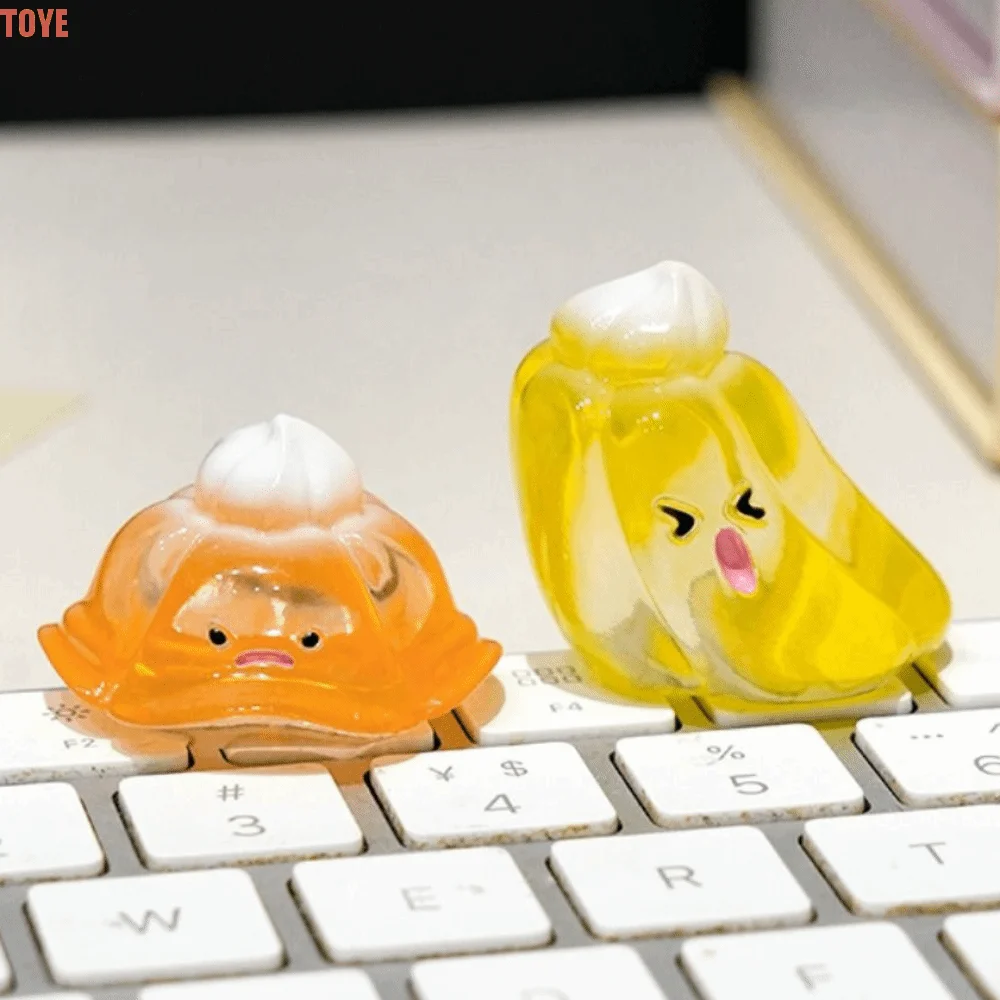 

4pcs/set Desk Ornament Computer Monitor Decoration Computer Display Strawberry pudding Pudding Mood Figurine Cartoon