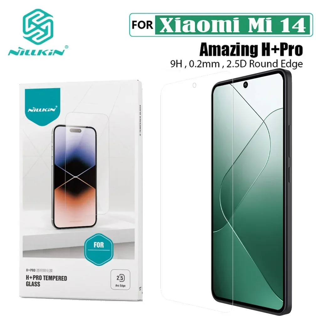 Закаленное стекло Nillkin H + PRO для Xiaomi Mi 14, взрывоустойчивое 2.5D 0,2 мм 9H Защитное стекло для Xiaomi 14, пленка