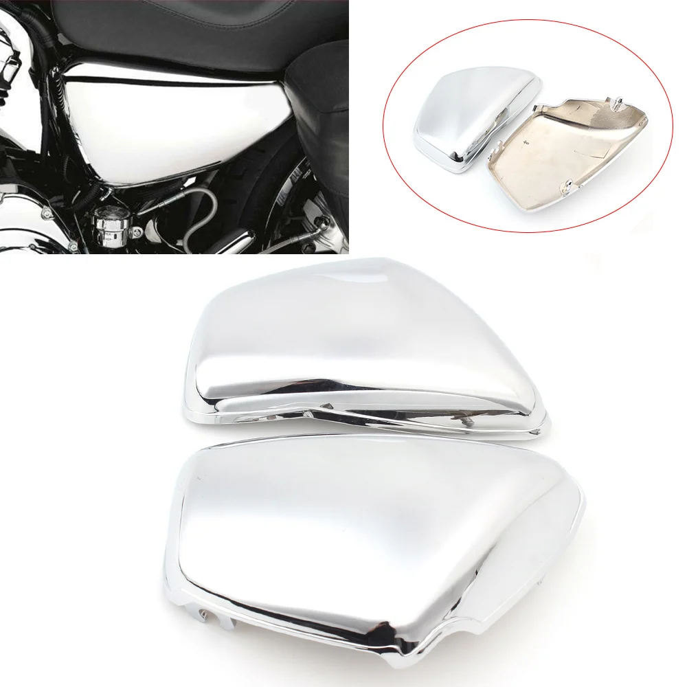 Motorcycle Left Right Side Battery Fairing Cover For Yamaha XV700/750/1000 /1100 Virago Black/ Chrome Protection Guard Cover