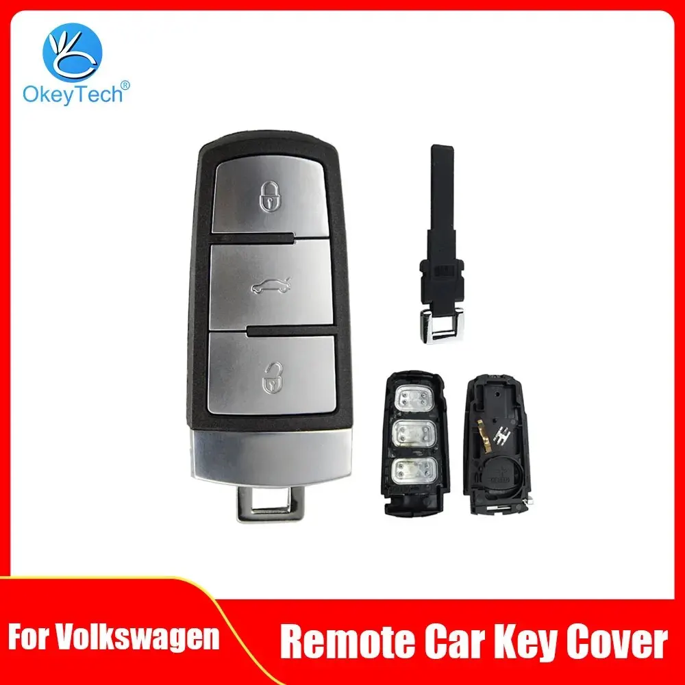 3 Buttons Remote Car Key Shell For Volkswagen VW Passat CC B6 B7 B7L 3C R36 Maogotan B5 Replacement Smart Fob Card Cover