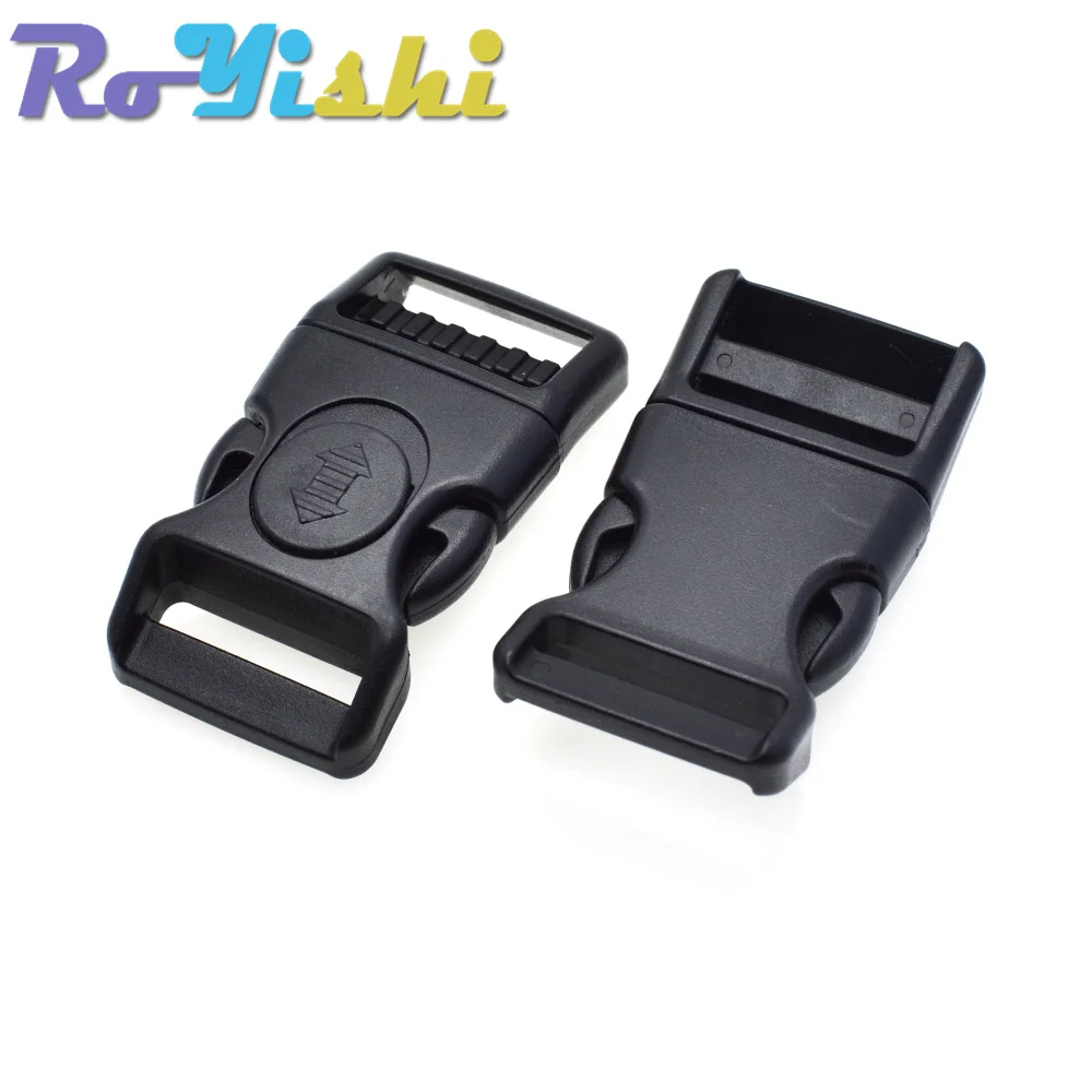 Plastic Black Curved Buckle w/Lock for Paracord Bracelet Side Release Buckles Bag & Case Accessory