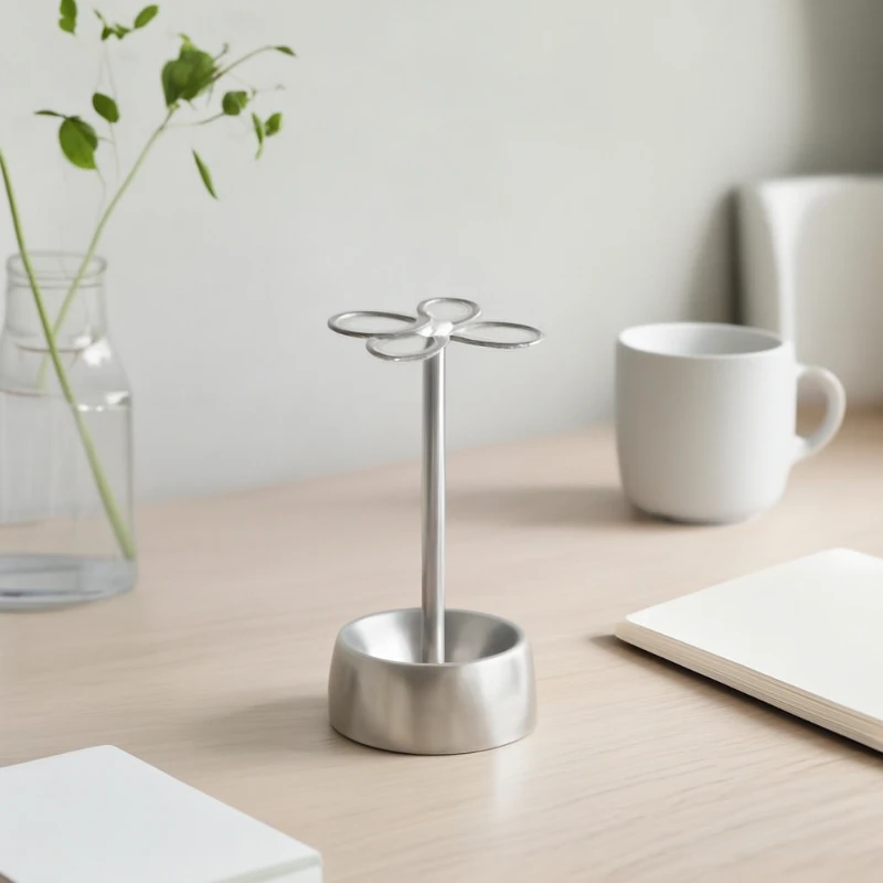 

Stainless Steel Toothbrush Holder Bathroom Organizer Rack Minimalist Japanese Countertop Dental Shelf for Family