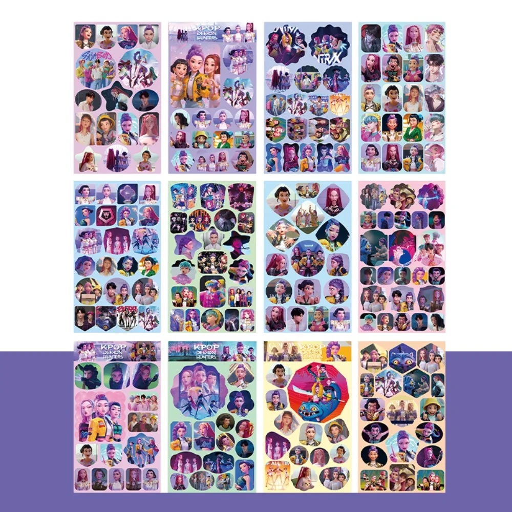 2026 جميع KPOP شيطان الصيادين Guka الشيطان مجموعة الرجال أنيمي الليزر قطع ملصق لمكتب القرطاسية واللوازم المدرسية الديكور +