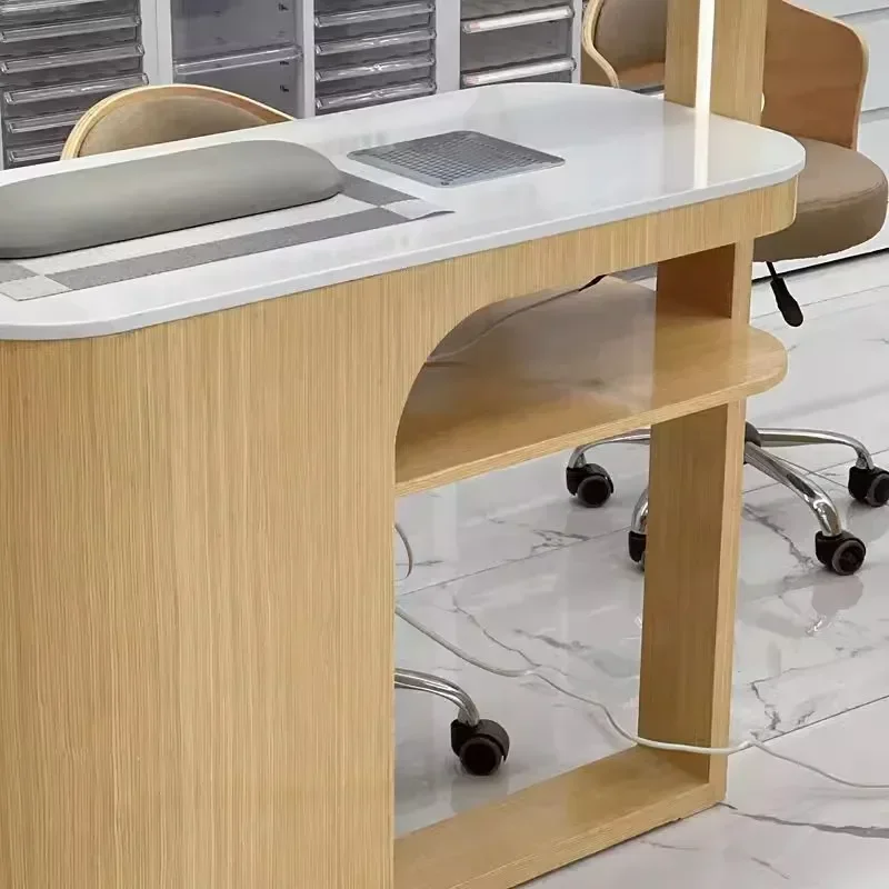 Designer Manicure Table Wooden Professional Receptionist Nailtech Desk Station Commercial Mesas De Manicura Furniture