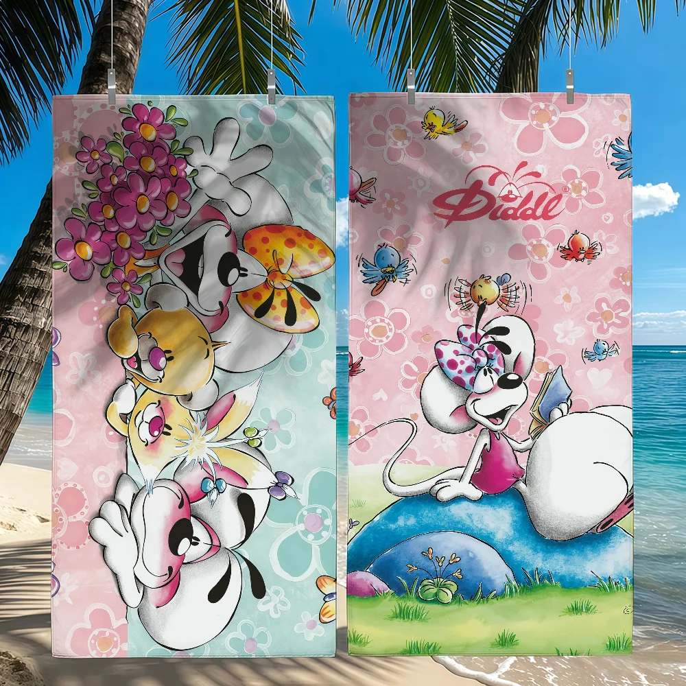 Image of Cartoon Cute D-Diddl Handtuch, schnell trocknende Strandtücher, geeignet für Schwimmbäder, Camping, Yoga und das Fitnessstudio
