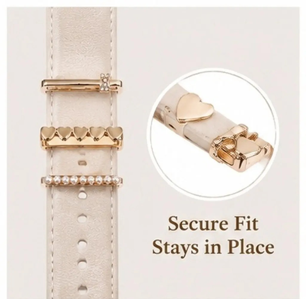 8Pcs Watchband Charms Metal Watch Strap Decoration Versatile Multi Purpose DIY Pendant Loop Charm for Smartwatch Band Watchband