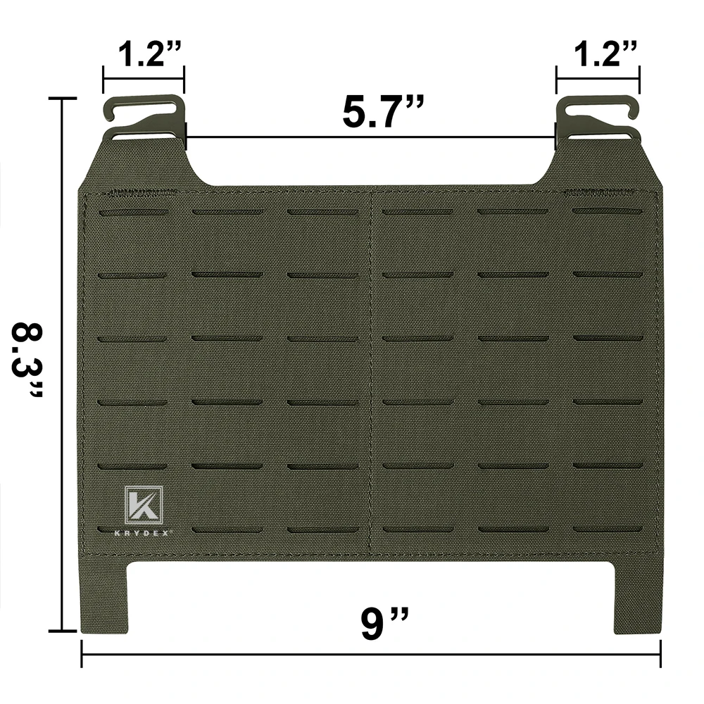 KRYDEX Caça Acessórios Tático MOLLE Painel Frontal Flap Destacável Adaptar G Gancho Buckle Para Peito Rig FCPC Vest Ranger Verde