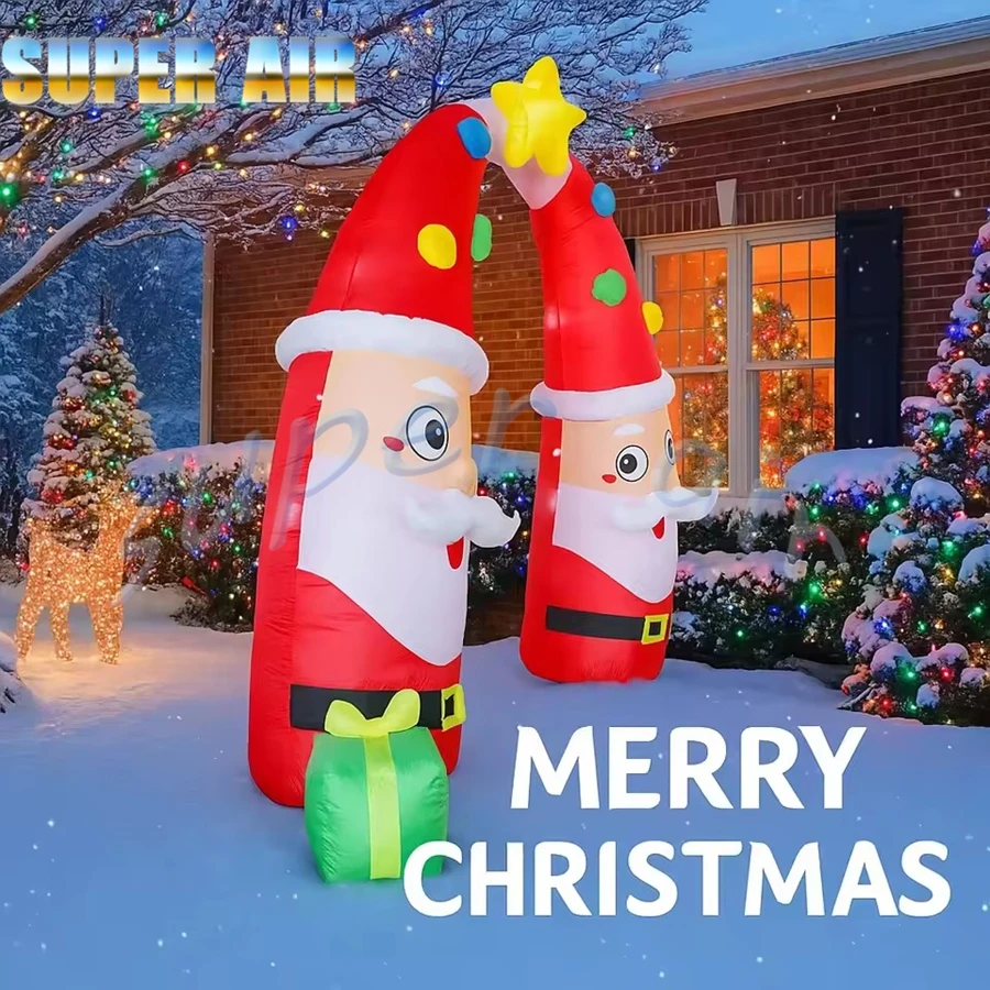 ของตกแต่งบ้านรูปซานตาคลอสเป่าลม ผลิตในจีน ของเล่นประดับตกแต่งคริสต์มาสกลางแจ้ง ของขวัญเทศกาลคริสต์มาส