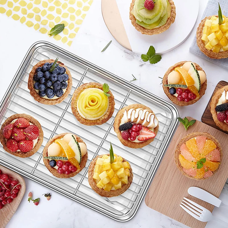 Restaurant-Grade Sheet Pan with Drain Holes - Heavy Duty 430 Stainless Steel Design