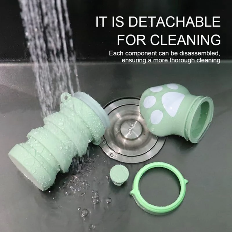 كوب ماء محمول قابل للطي من السيليكون للحيوانات الأليفة، موزع شرب للحيوانات الأليفة مانع للتسرب، للمشي في الهواء الطلق والسفر مع الكلاب #6