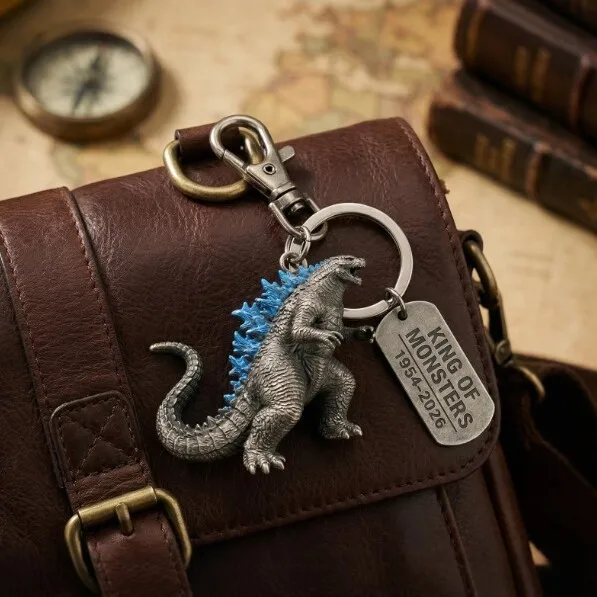 3 types Godzilla Keychain Metal Pendant Creative Personality Trendy Cool Car Bag Hanging Gift Toy Gifts