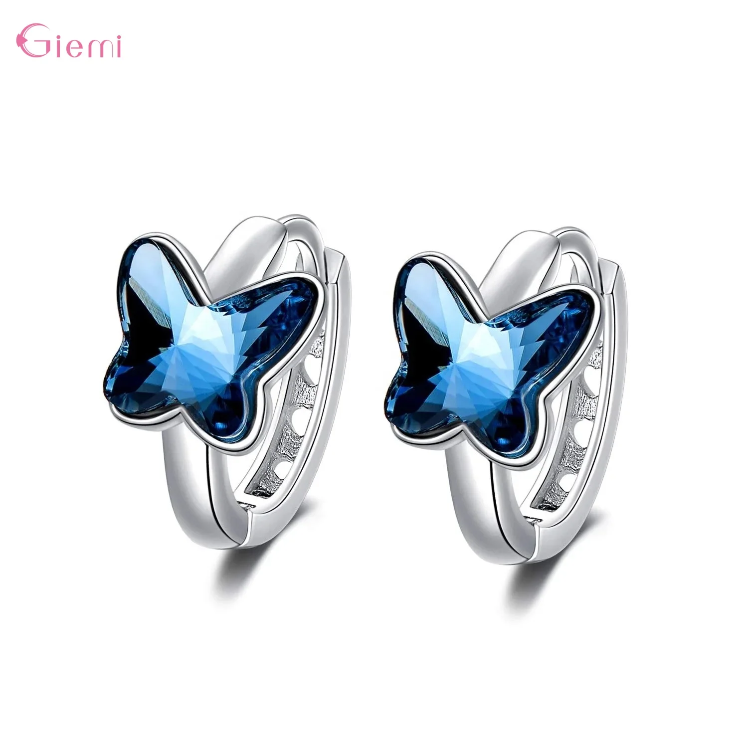 Elegant Fasion 925 Sterling Silver Unique Butterfly Hoop Earrings Ear Accessories For Women Birthday Party Gifts Jewelry