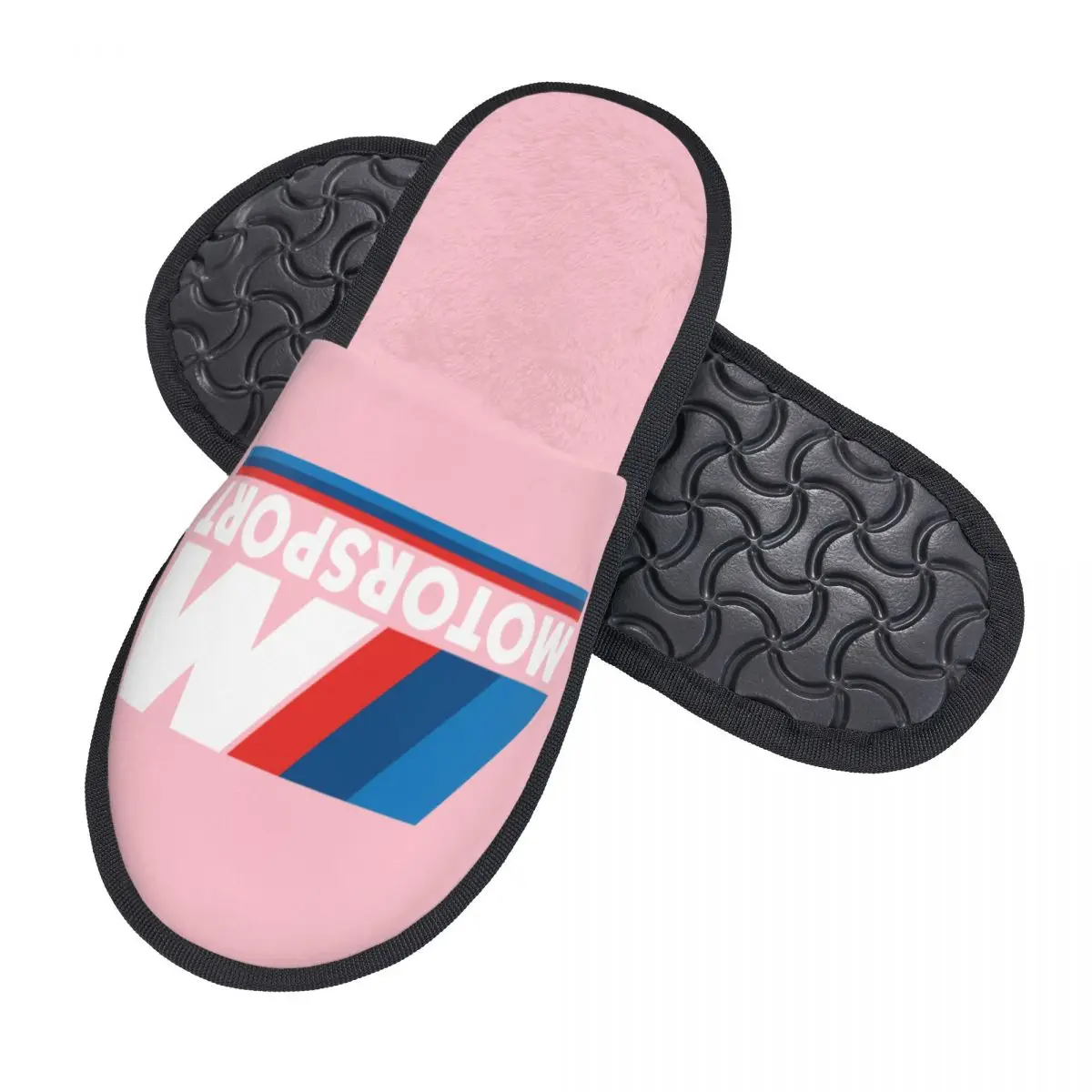 Custom M Poweres Cozy Scuff Memory Foam Slippers Women Motor Sport Bedroom House Shoes