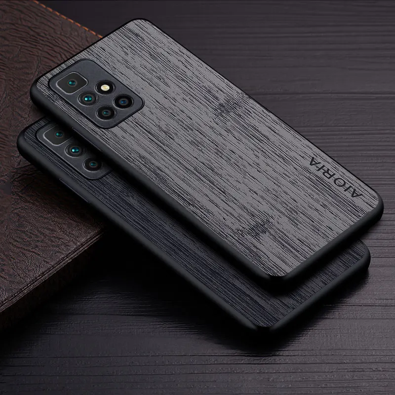 Case for Xiaomi Redmi 10 fit 2022 funda bamboo wood pattern Leather phone cover Luxury coque for xiaomi redmi 10 case capa