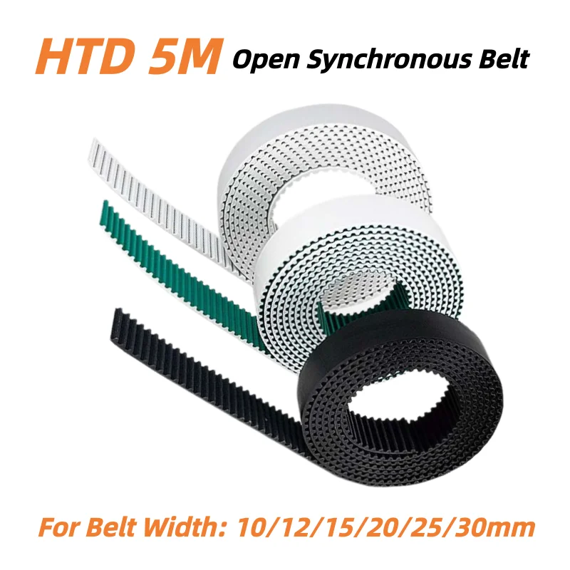 HTD5M PU Open Timing Belt Polyurethane Transmission Belt 10/15/20/25/30/40mm Open End Drive Belt For 3D Printer CNC Parts