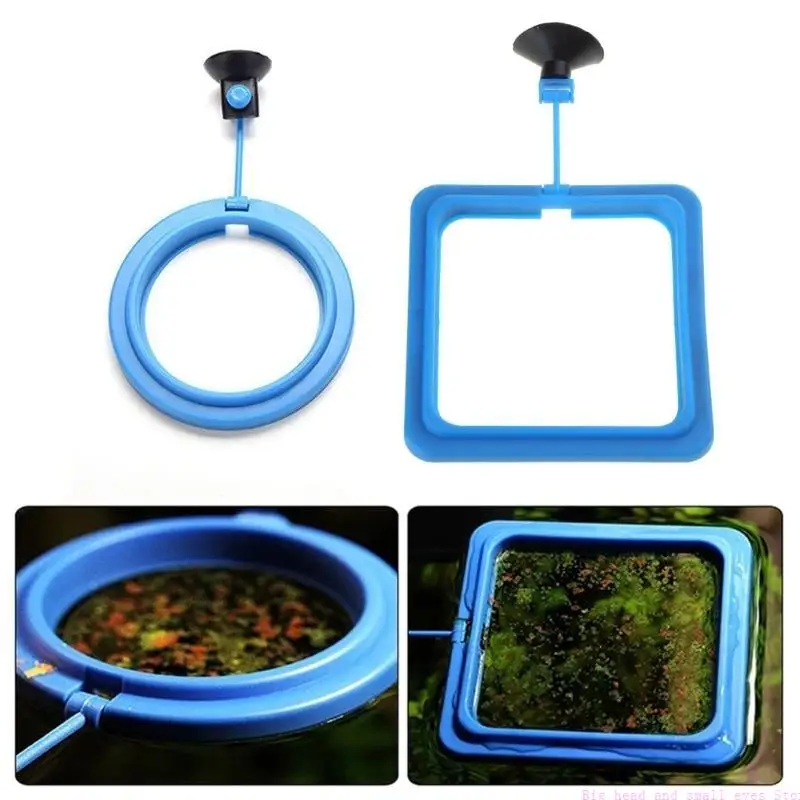 Aquarium Fish Square/Circle Ring Feeder Feeding Station Float Floating