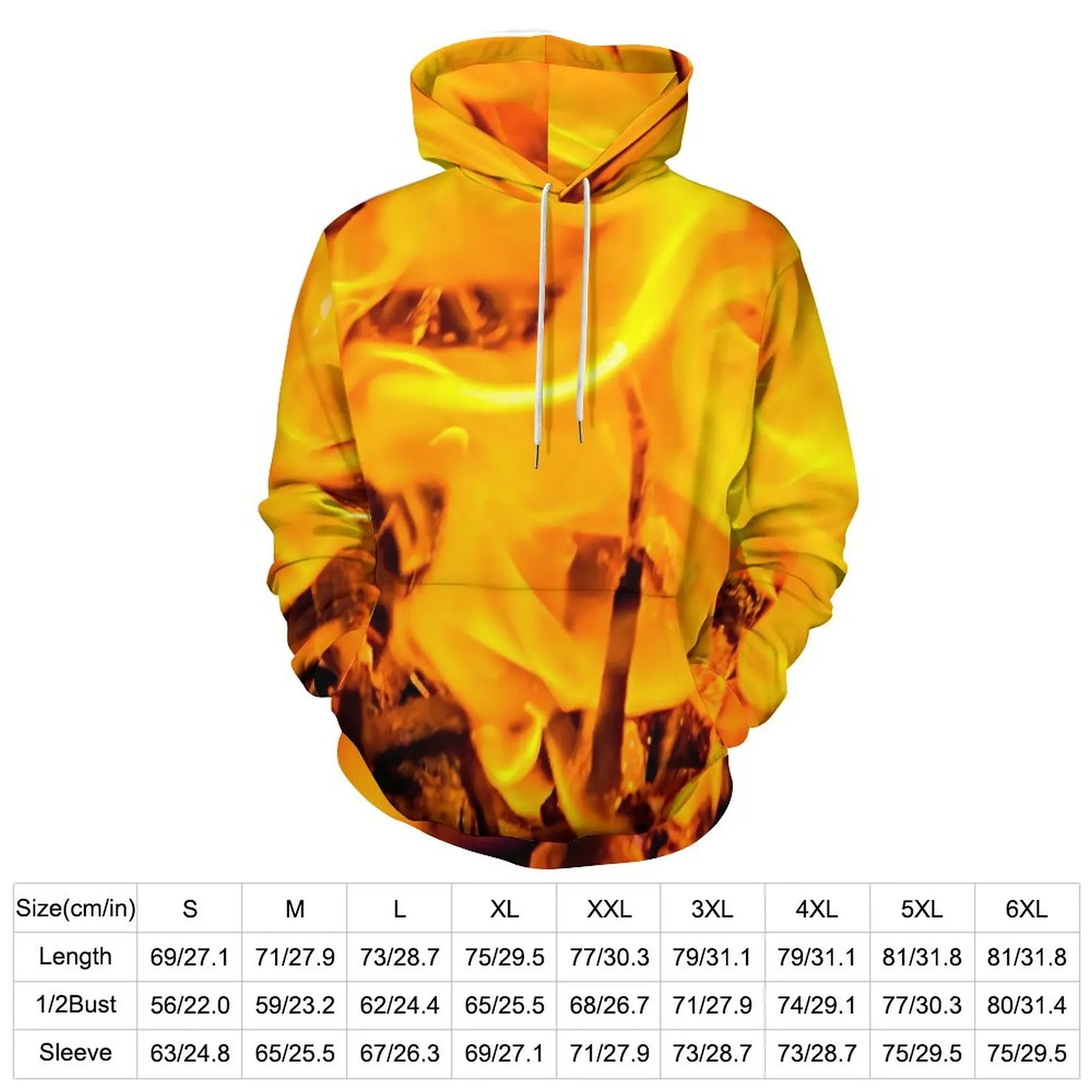 Fire And Flames Hoodies Long Sleeve Abstract Print Casual Hoodie Autumn Streetwear Oversize Graphic Loose Hooded Sweatshirts