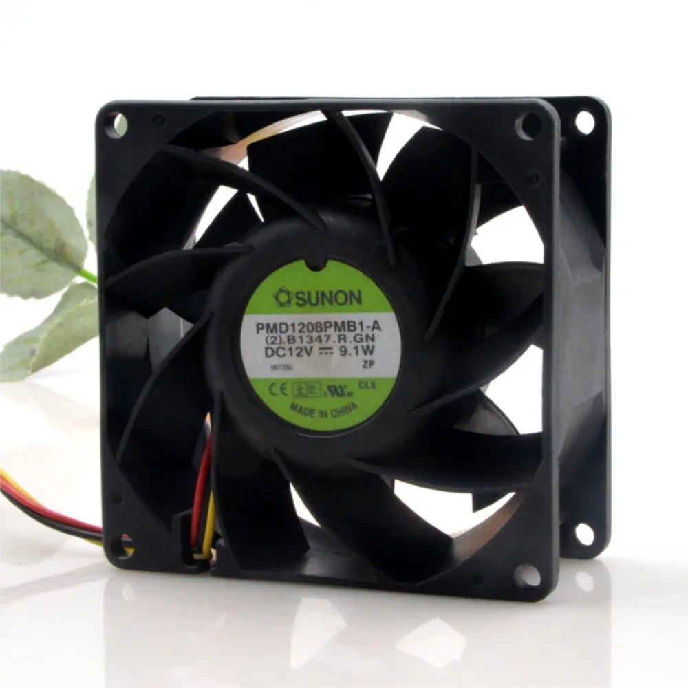 For SUNON PMD1208PMB1-A 8CM 12V 9.1W PWM Cooling Fan, 8038 for Servers, Data Centers, High-Efficiency Cooling