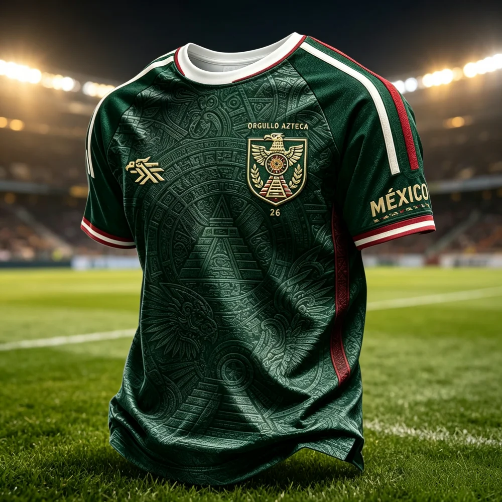 Men Green Mexico Creative Concept Soccer Jersey 3D Print Breathable Oversized Short Sleeve National Fan Sports Family Kids Tees