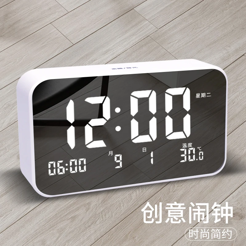 Silent Alarm Clock for Bedroom Natural Temperature Luminous Alarm Clock Digital Budzik Elektroniczny Alarm Clocks Home Decor